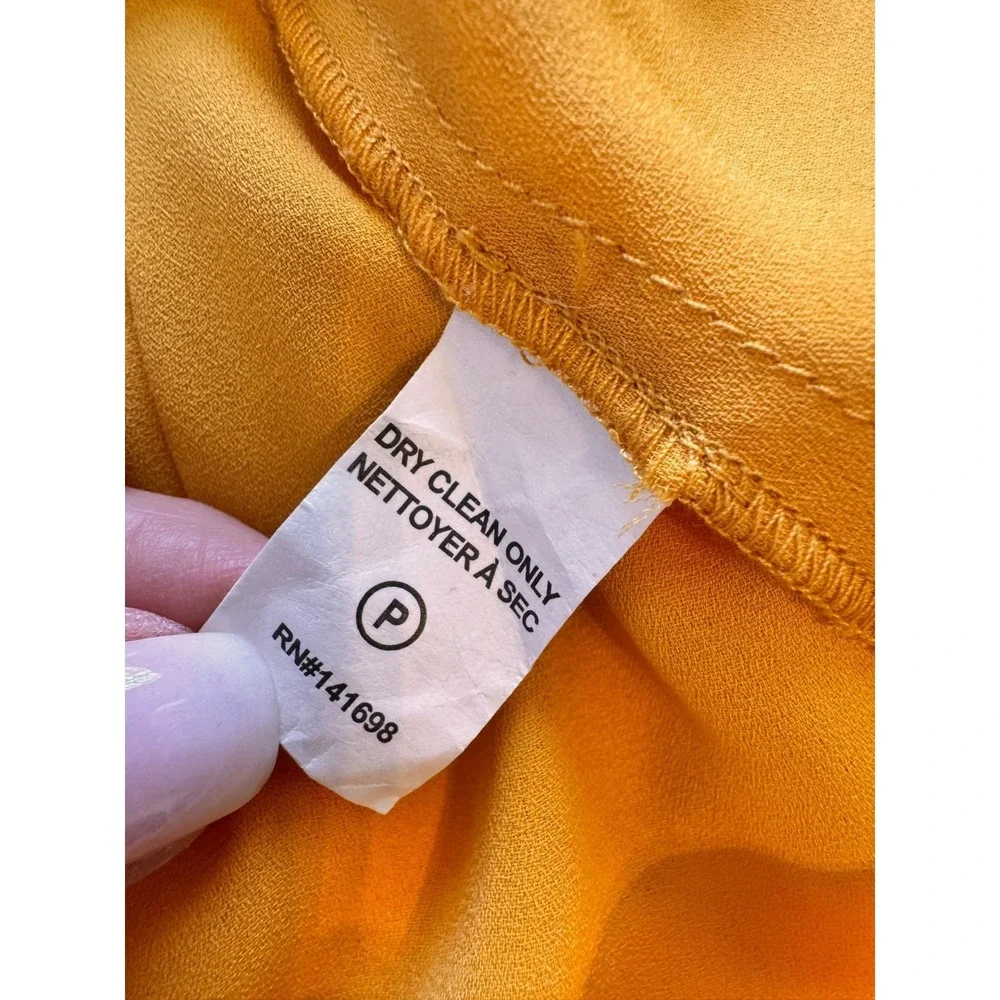 Ramy Brook M Silk Yellow Animal Print Ruffle Simone Mini Dress Pleated Smocked